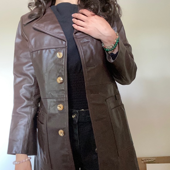 VINTAGE GENUINE BROWN LEATHER JACKET